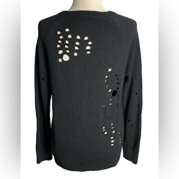 Express Distressed Black sweater large - Picture 4 of 11